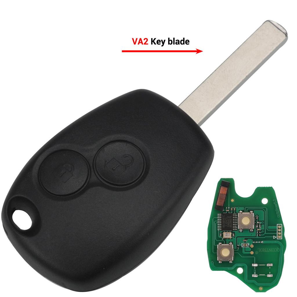 Jingyuqin Chiave Telecomando 2 Pulsanti Per Renault Duster Modus Clio 3 Twingo DACIA Logan Sandero Kangoo 433MHz Chip PCF7947/7946/4A