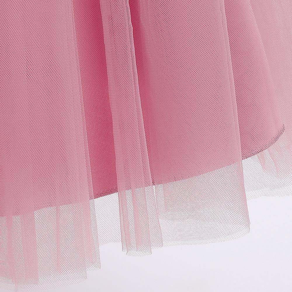 2026 Cross-Border Girls' Princess Mesh Flutter Sleeve Formal Performance Dress