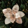 Sparkling Artificial Poinsettia Flower Pick Sequins Christmas Tree Floral Spray  Wedding Party