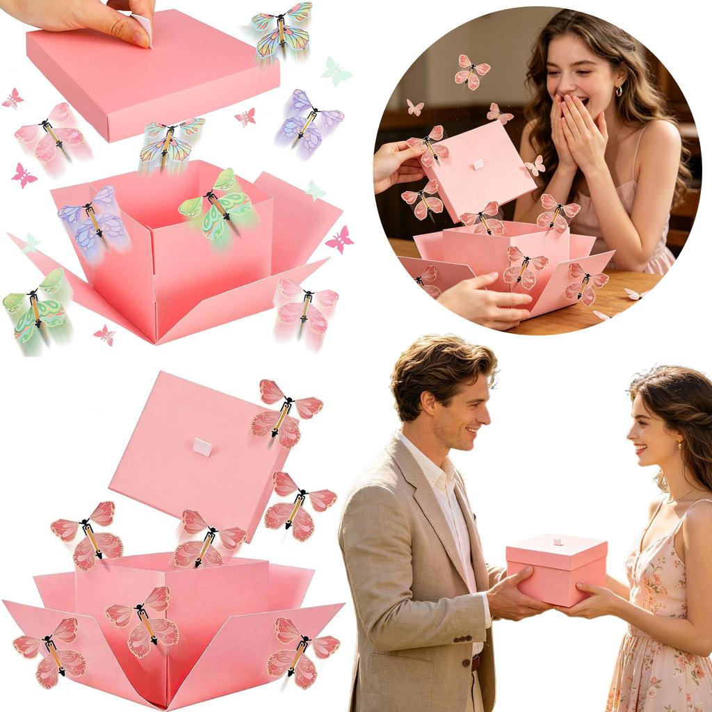 Butterfly Box Gift Set - Surprise Flying Butterfly Gift Box for Christmas Birthday Party Favors