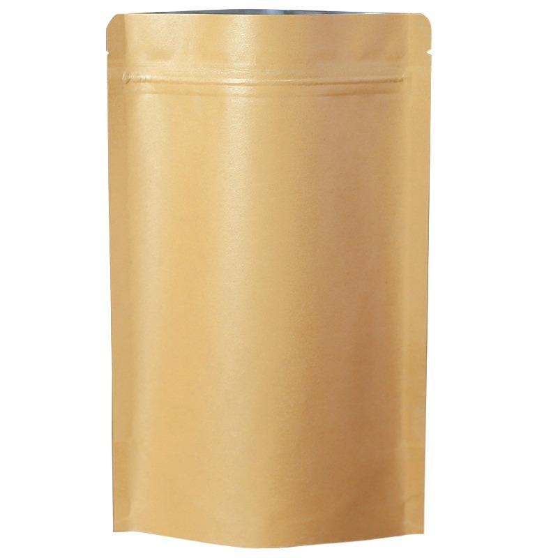 

50 шт. Самонесущий пакет из крафт-бумаги, утолщенный водонепроницаемый герметичный пакет для закусок, сухофрукты, упаковка для хранения чая, упаковочный мешок 13x21+4cm