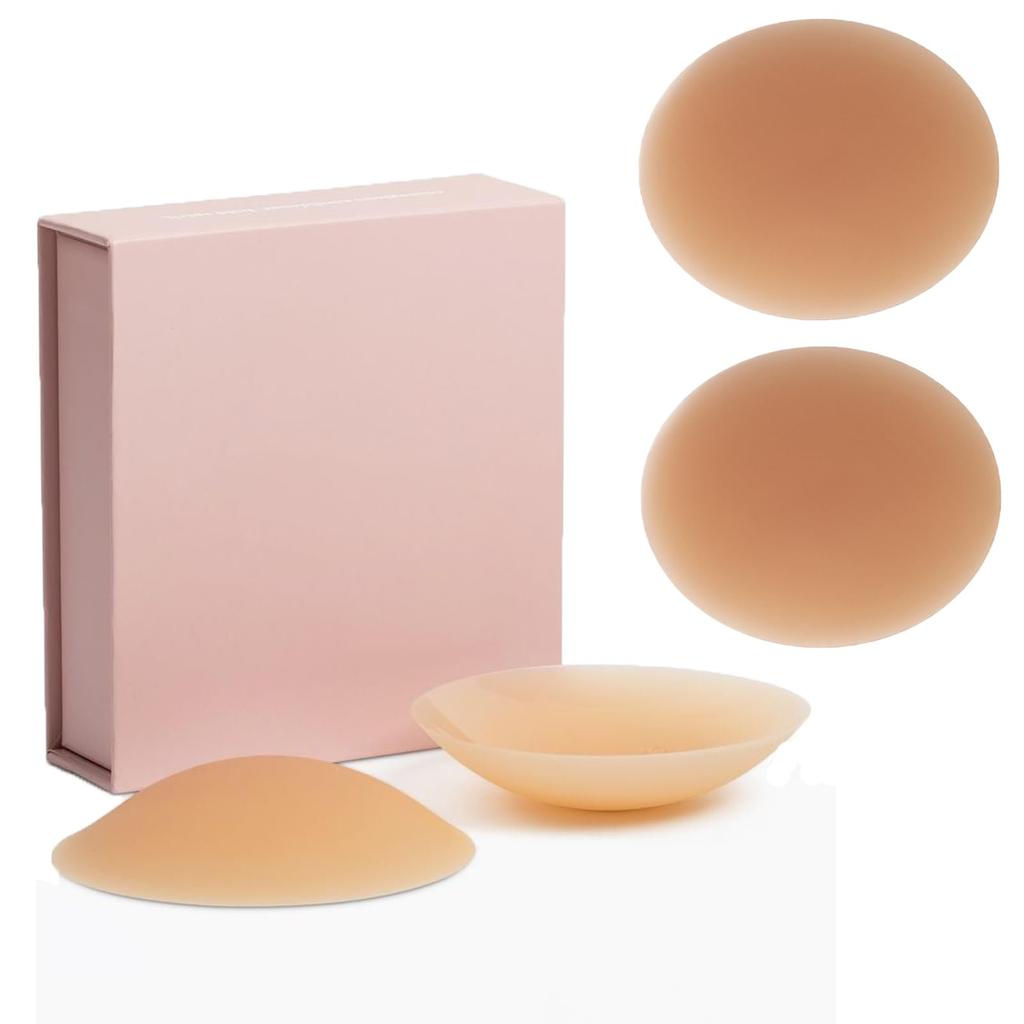 Wiederverwendbare Nippelabdeckungen Pasties Silikon Unsichtbare Brustaufkleber Groß Klebefutter Boob Tape Klebe-BH Für Frauen 2 Stück