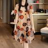 ZANZEA Women Casual Round Neck Short Sleeve Loose Summer Print Dress