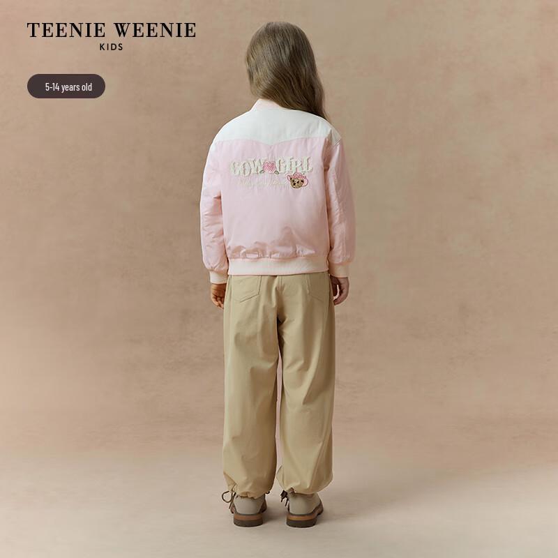 Teenie Weenie Kids' 2025 Girls' Waterproof Windproof Baseball Collar Cotton Jacket