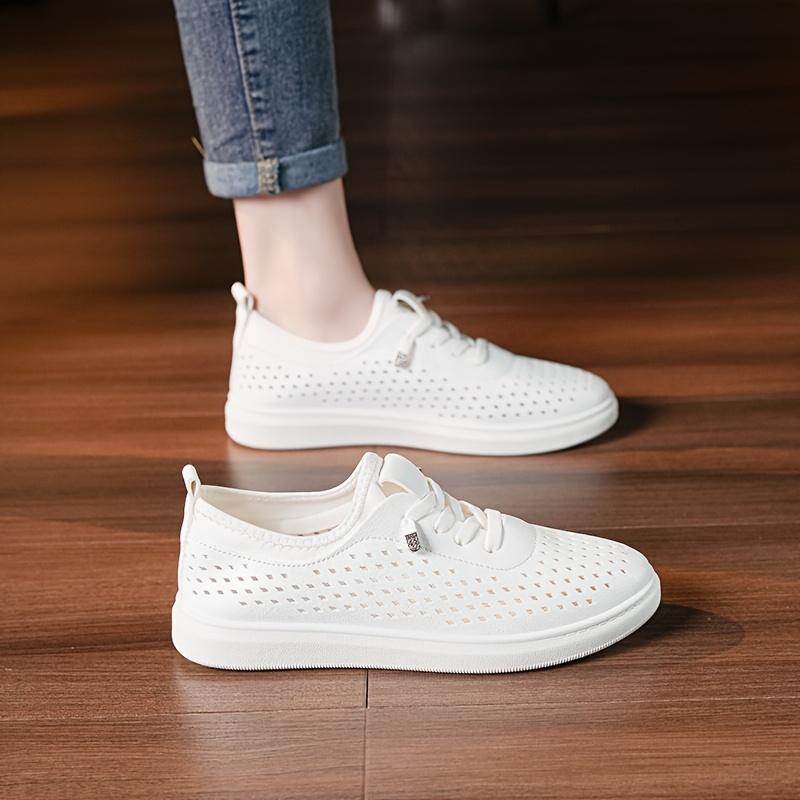 Women'S Casual Flat Tennis Shoes,Women'S Skateboard Shoes, Women'S Casual Sneakers with Hollowed-Out Minimalist Fashion