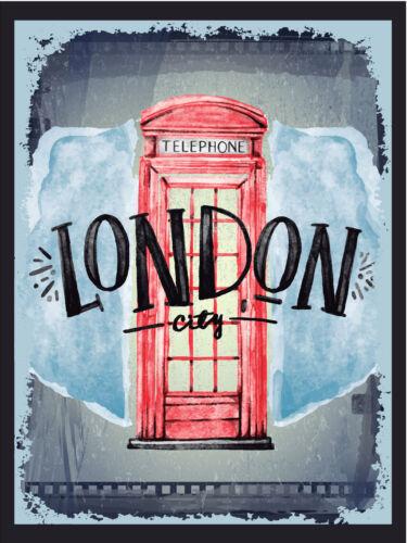 

Metal plaque vintage retro style London City Phone Box Classic tin door signAluminum 20x30cm（7.8x11.8inch）