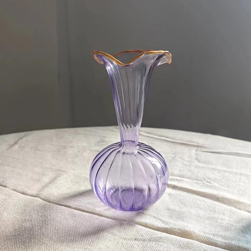 1ks květináč v evropském stylu Skleněná váza Obývací pokoj Barevná skleněná váza na květiny Vintage Bytové dekorace Ornamenty Kreativní