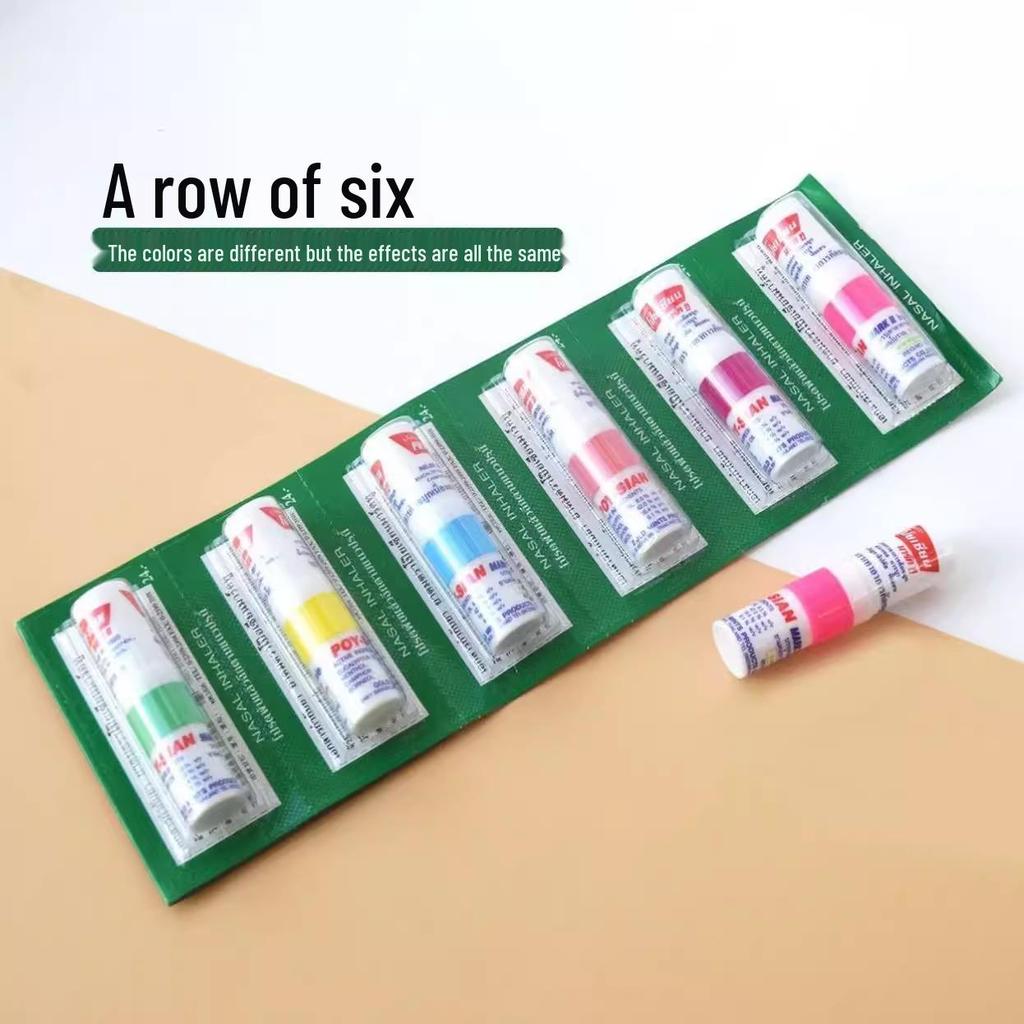 Thailand Eight Immortals Nasal Inhaler: Authentic Cooling Oil for Congestion Relief, Student Alertness, and Driving Refreshment.