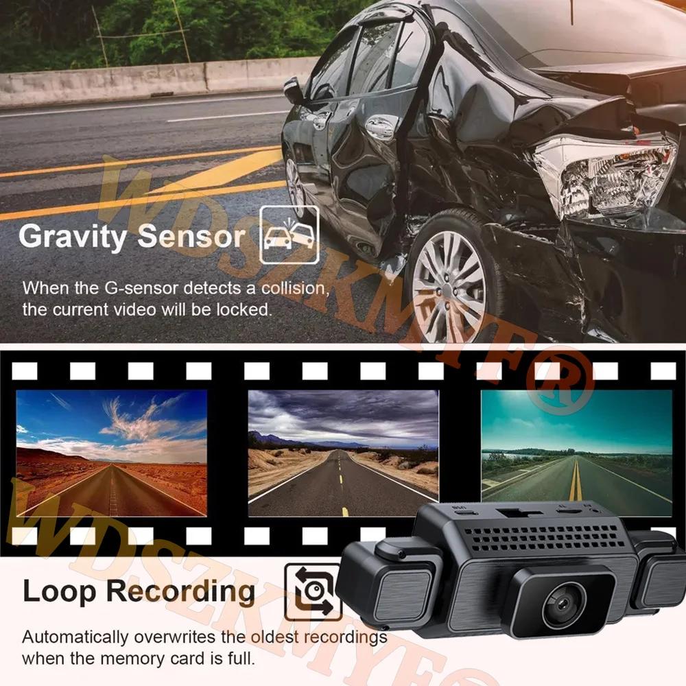 WIFI APP Dash Cam 4*1080P Video Recorder 3/4 Lens Car DVR 360 Degrees Rear view camera 24H Parking Monitor Car Assecories