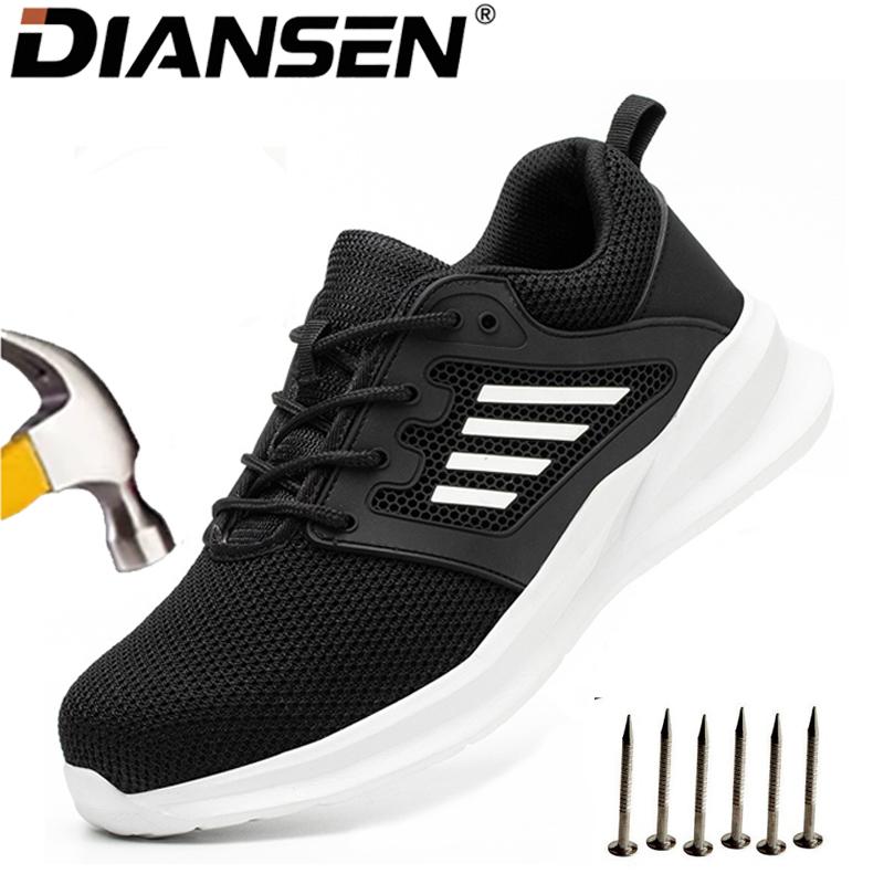 Men'S Safety Shoes Low Top Anti-Puncture Anti-Smash Steel Toe Work Boots Light Weight Safety Low Top Shoes For Forging Workshop