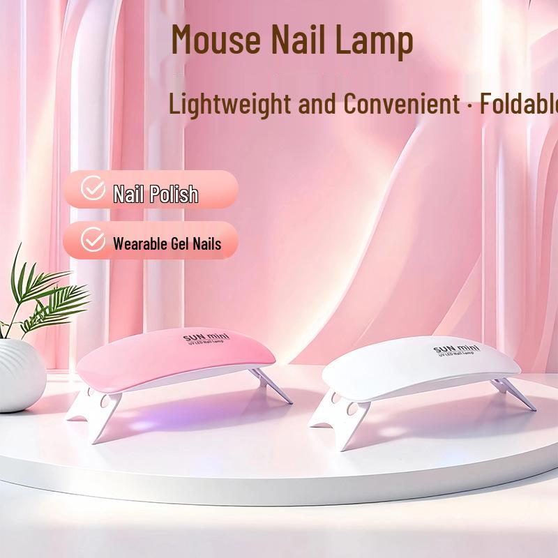 

Sunmini Handheld UV Nail Lamp - Compact, Quick-Dry, Foldable Manicure Tool Pink Mouse Lamp (Bagged)