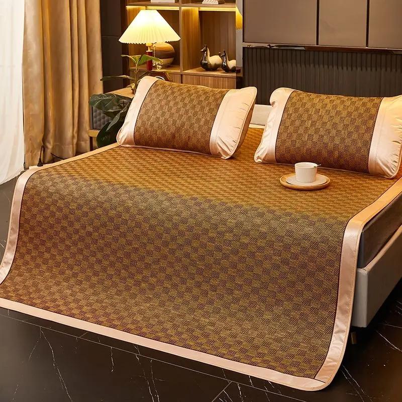 WOSTAR Summer Bamboo Rattan Mattress Adult Baby Cool Sleeping Mat Ice Cold Sheet Single Double Bed Foldable Protection Pad 150