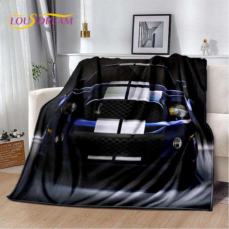 Klassiker 3D F-Ford GTR Mustang Auto Weiche Decken, Halten Warm Kuscheldecke Bequeme Decke für Picknick Betten Sofa Zuhause Schlafzimmer