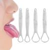 2pcs Adult Tongue Scraper Portable Reusable Stainless Steel Freshen Breath Tongue Cleaner