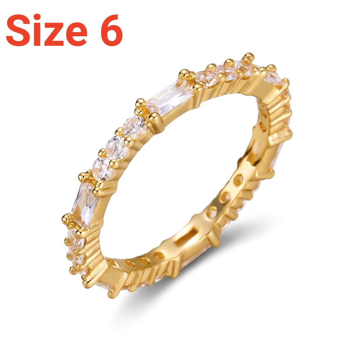 

Simple Single Row Inlaid Square Round Cubic Zircon Finger Rings For Women Men Exquisite Geometric Wedding Bands Rings Jewelry
