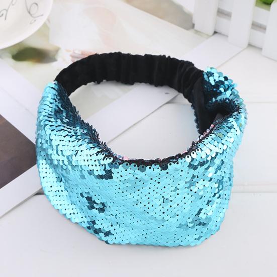 Women Headband Reversible Shiny Sequins Headband Elastic Hair Fixing Decoration Decorative Hair Accessories