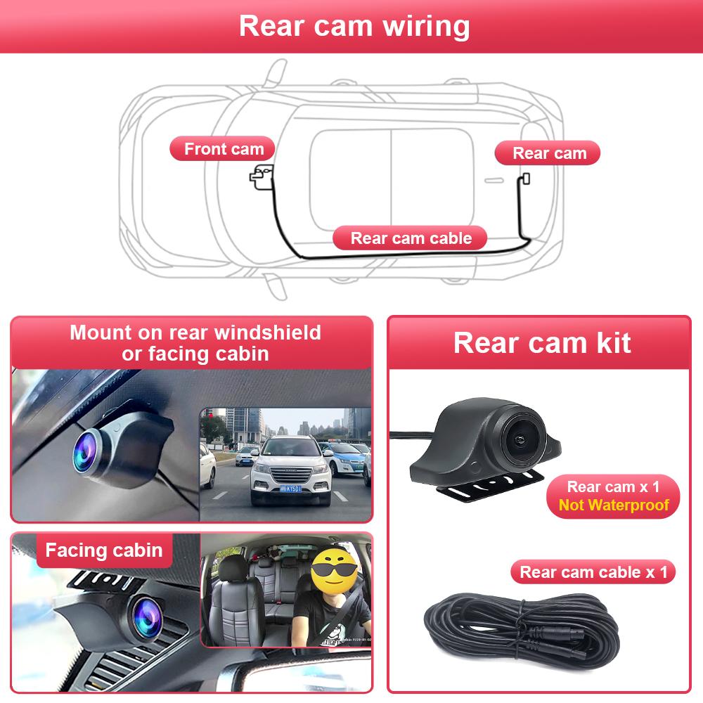 Car Video Recorder Night Vision UHD 4K 2160P DVR Dash Cam for Ford Explorer Maverick Expedition Escape Kuga U502 U625 U553 P758