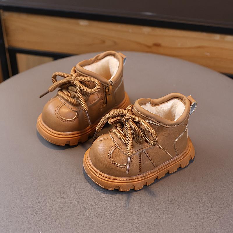 Winter Baby Cotton Boots Plus Velvet Keep Warm Children's Ankle Boots Shoes 1-4 Years Old Boys Girls Anti-slip Snow Boots I10061