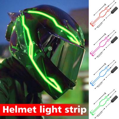 Novo Capacete Impermeável de Aviso Luminoso Modificado para Motocicleta/Bicicleta Luzes Noturnas Rede Vermelha Faixa de LED Acessórios de Pilotagem