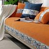 Chinese Style Chenille Sofa Cover Four Seasonal Universal Solid Wood Sofa Seat Cushion Solid Color Anti Slip Couch Cushion Cover