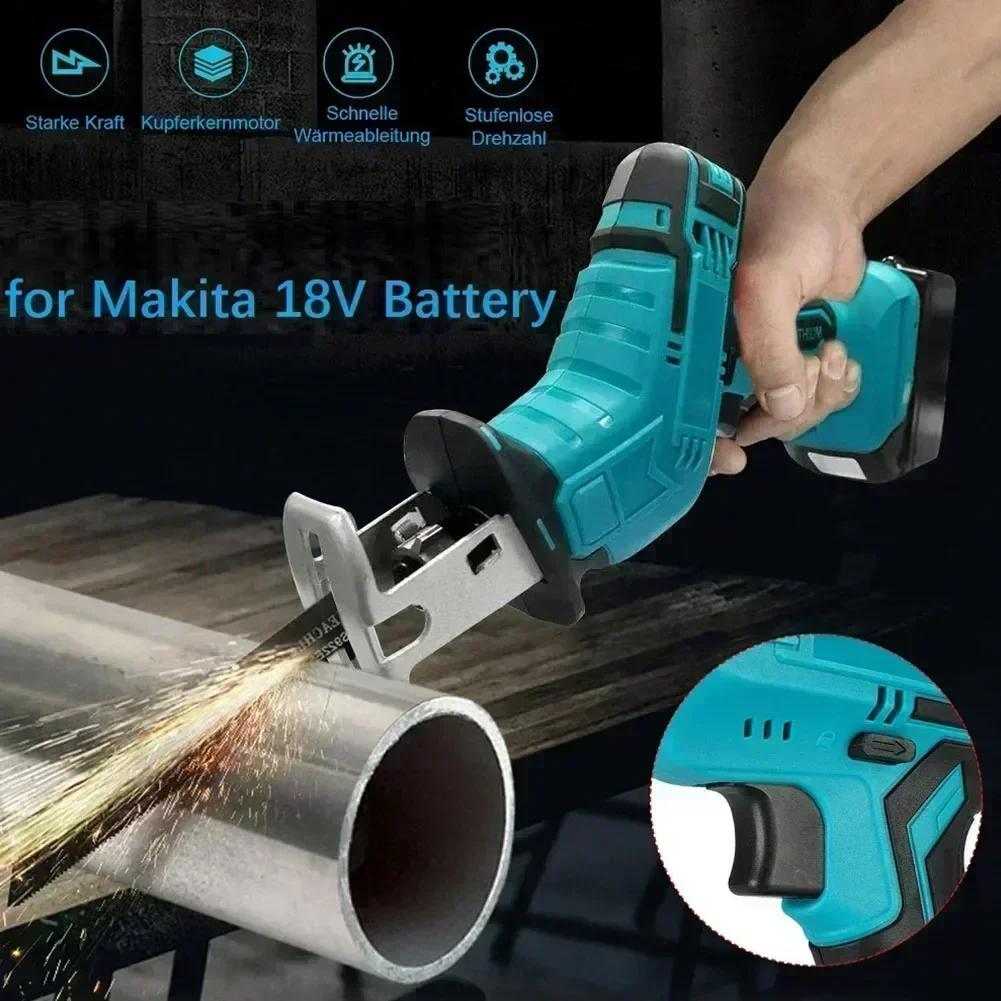 1 Pc 18V Cordless Reciprocating Saw Cordless Electric Cutting Tool Handheld Outdoor Cutting Saw Wood Metal Pipe Cutting Tools