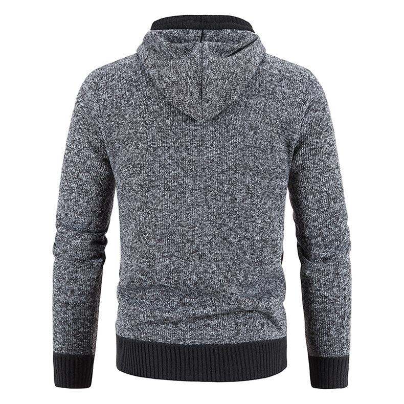 Men's Trendy Autumn/Winter Hooded Wool Cardigan Sweater