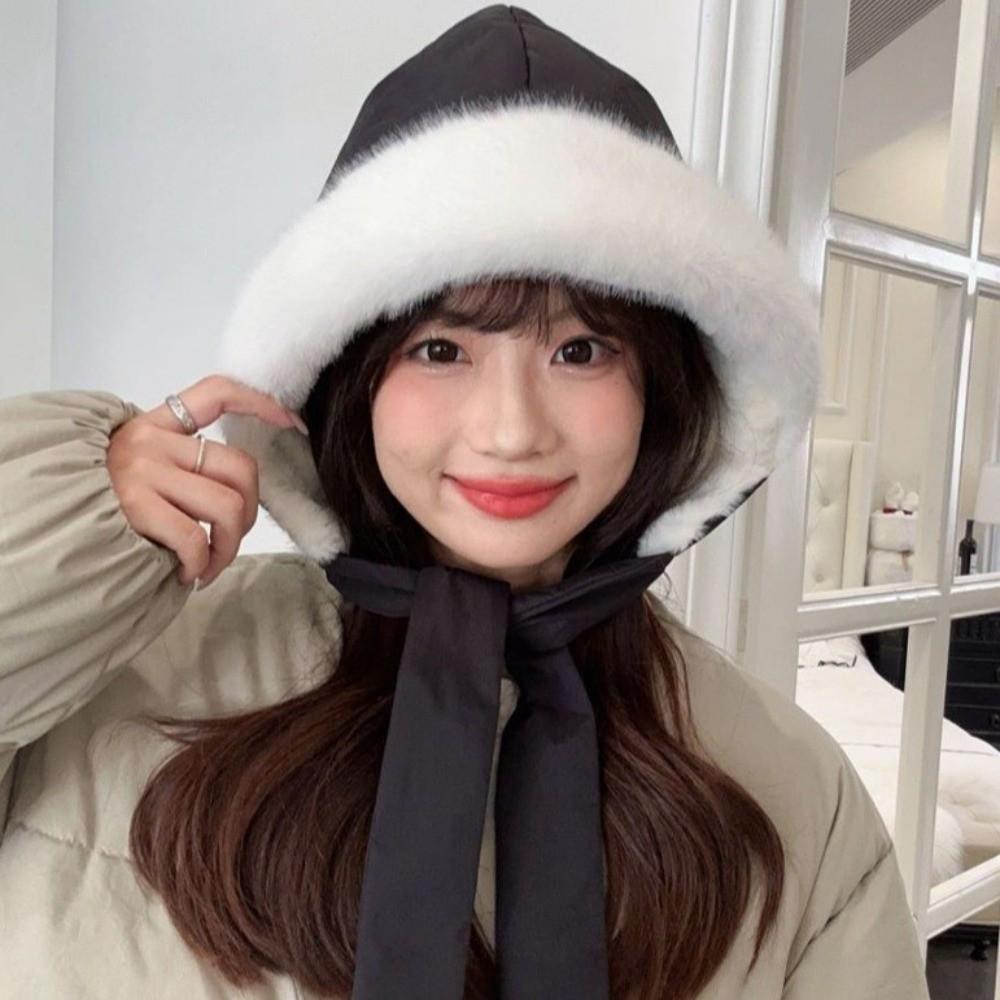 Thermal Pullover Beanie Hat Strap Lei Feng Cap Convertible Crossbody Bag Hat Winter