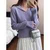 Autumn and winter new temperament gentle and thin knitted bottoming shirt women's solid color versatile pullover sweater inner top
