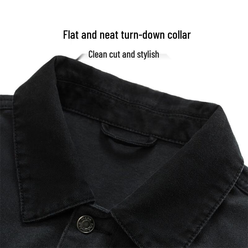 Mark Fairwhale Men's Loose Fit Color-block Thick Denim Jacket