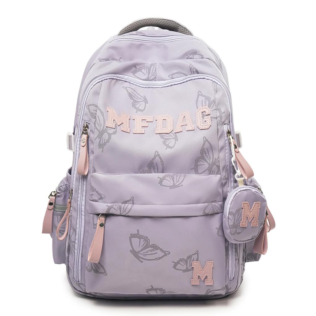 Schoolbag schoolbag simple new high-value student printing large-capacity backpack travel college student backpack