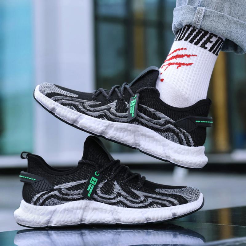 Mode Lässig Mesh Atmungsaktiv Bequem Outdoor Laufen Herrenschuhe 2024 Neue Mode Einfarbig Einfache Sneaker für Herren Herbstzeit