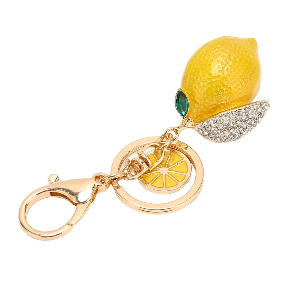 Malý klíčenka citron Silný kov Malý citron s kamínkem Nádherné barvy Citronová klíčenka na klíče Tašku Peněženku