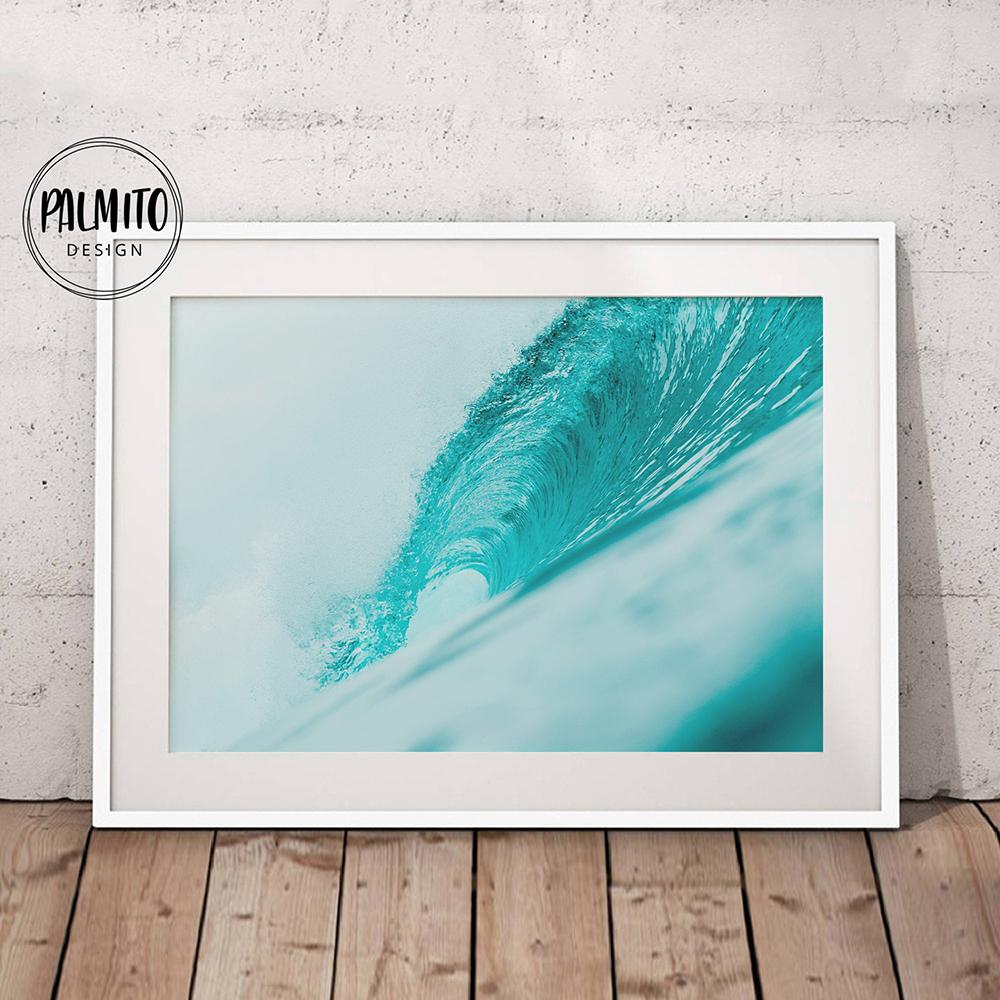 Yellow Beach Digital Wall Art Surf Modern Ocean Surf Prints Sea Palm Planks Wall Art Poster Canvas Painting Decoration