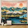 1pc Nordic Style Landscape Tapestry, Polyester Fabric, Machine Washable, Suitable for Bedroom and Living Room Decoration
