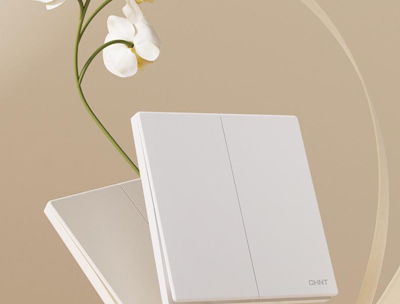 Chint 16A One-Gang 5-Hole Air Conditioner Wall Socket, Cream, Type 86, Phantom Silver Grey