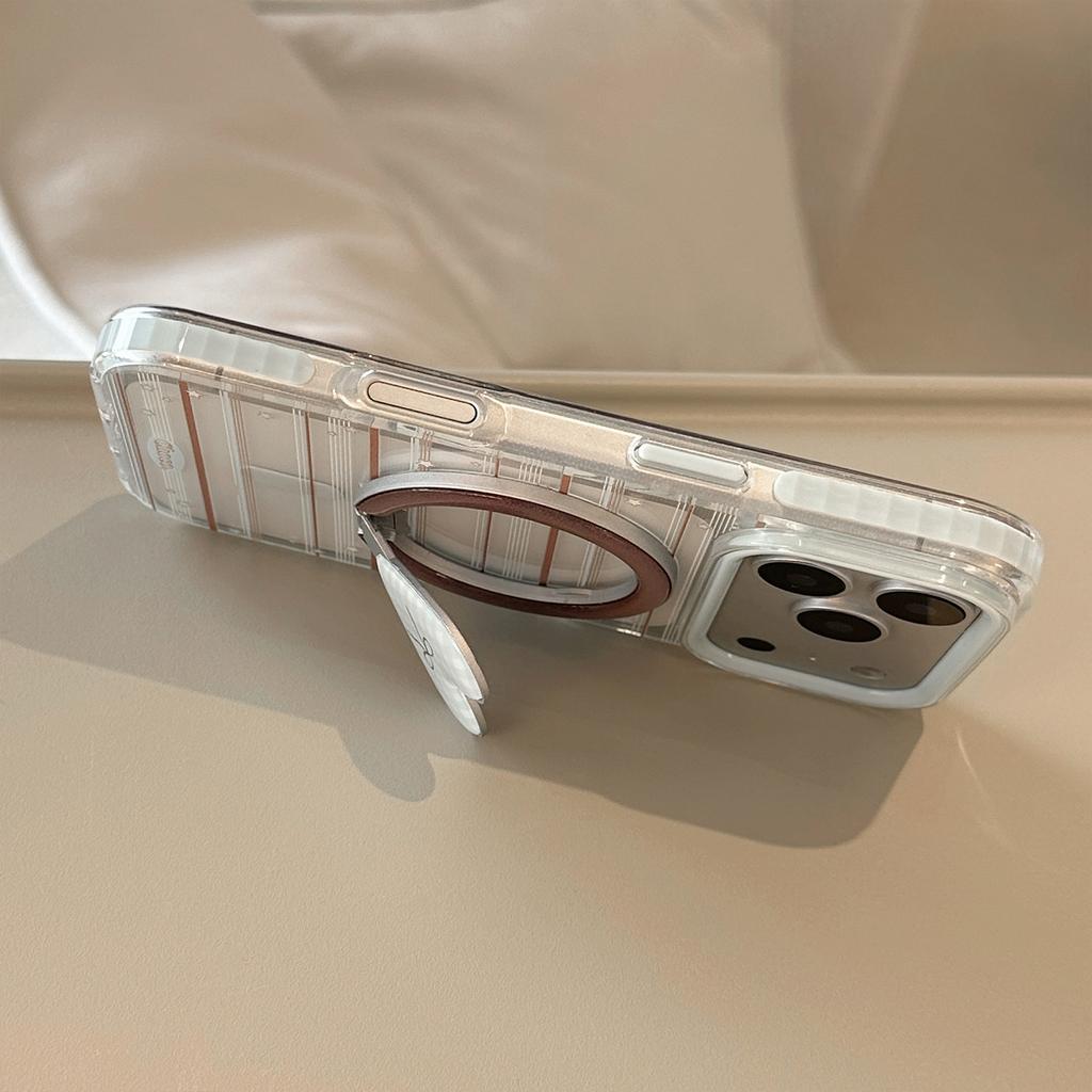 Love Magnetic Holder for Apple 17 Promax Phone Case 15 Blue Brown Bow for IPhone 16 Korean 13 Soft