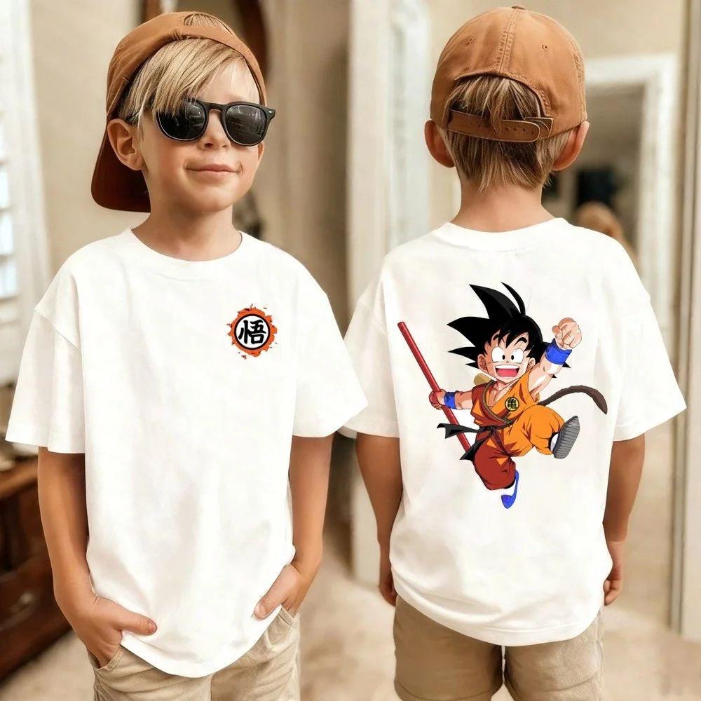 Kids Clothes Dragon Anniversary Retro Anime Printed Boys and Girls T-shirt Oversized Casual Street Wear Unisex