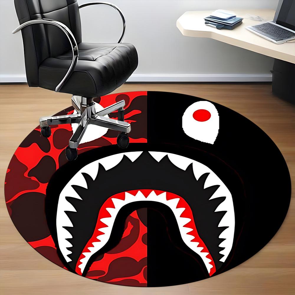 

1 шт. Круглий килим Bape для офісу, нековзкий, м який та міцний офісний килим для декору інтер єру, ідеально підходить для офісу, красива прикраса 120cm