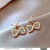 French Retro Pearl Plaid Earrings: Luxury Korean Studs for Women
