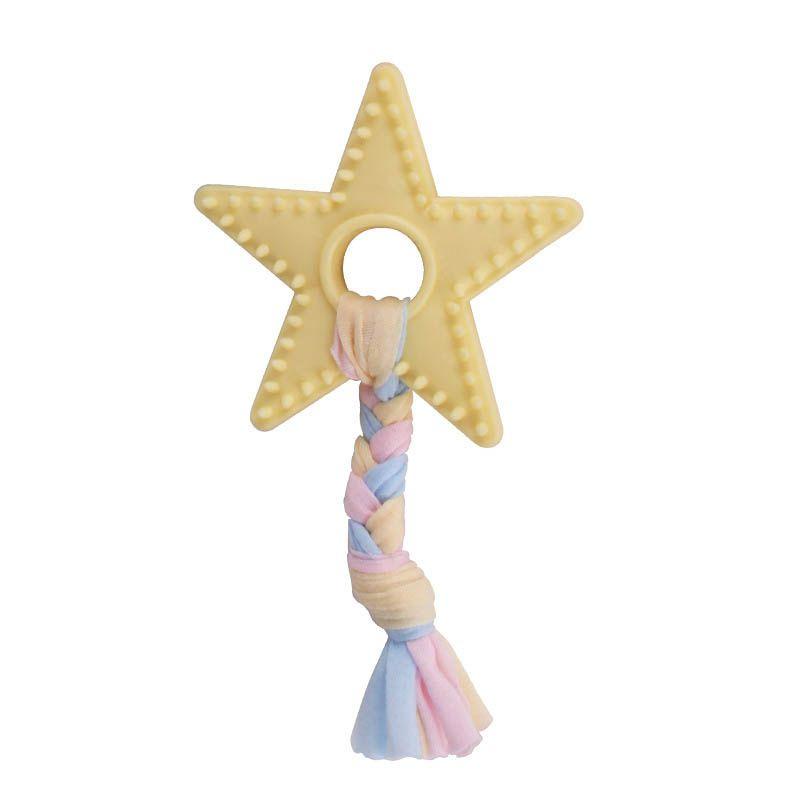 

Multifunctional Pet Dog Puppy Toy Star Shaped Teething Chew With Biteresistant Highquality Tpr For Safe Play жовтий