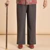 Chic Grandma Plus Size Woolen Pants, Fleece-Lined for Autumn/Winter 