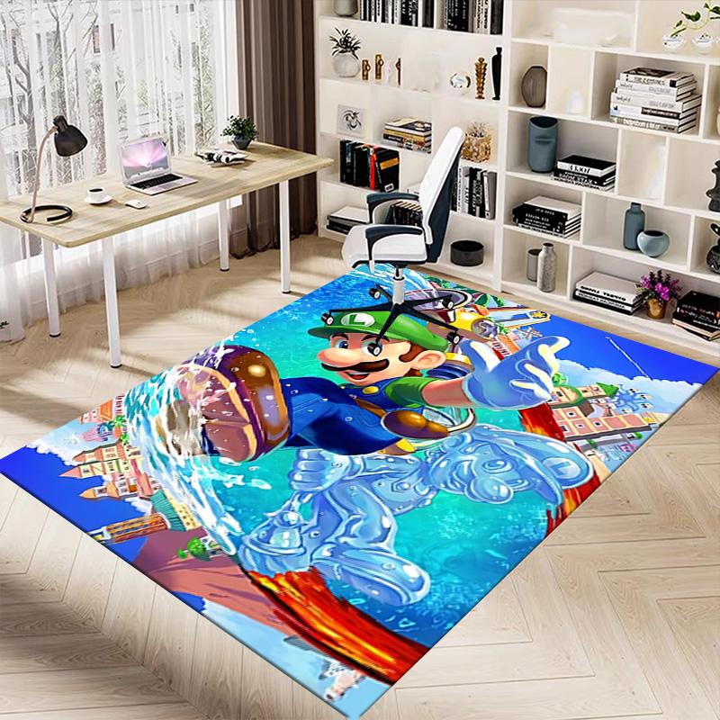 1pc Super Mario Bros Adventure Carpet for Playroom Bedroom Living Room Sofa Home Decor,kids Game Area Rug Non-slip Floor Mat Y72911