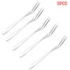 1/2/5pcs Stainless Steel Fruit Forks For Restaurant Cafeteria Home Party Dessert Fork Lovely Fruit Fork Tableware 13.5cm