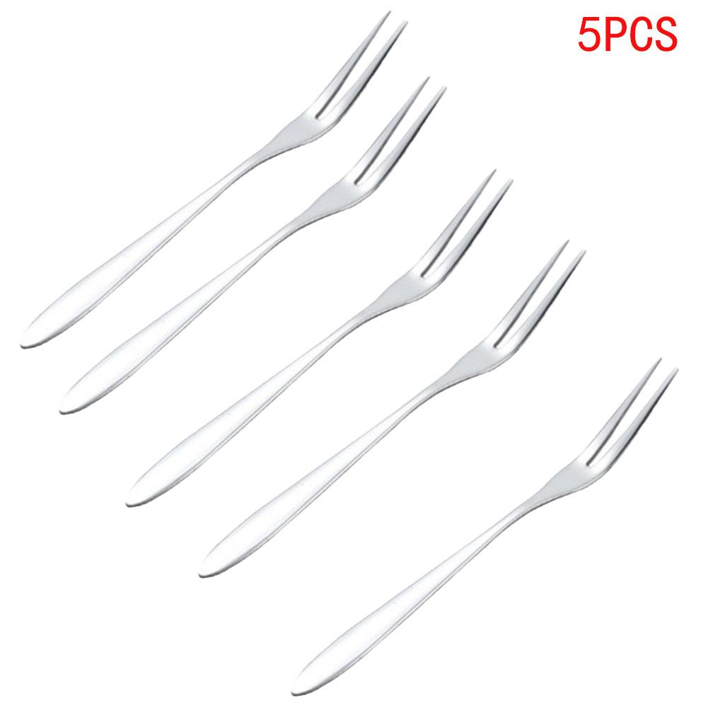 1/2/5pcs Stainless Steel Fruit Forks For Restaurant Cafeteria Home Party Dessert Fork Lovely Fruit Fork Tableware 13.5cm