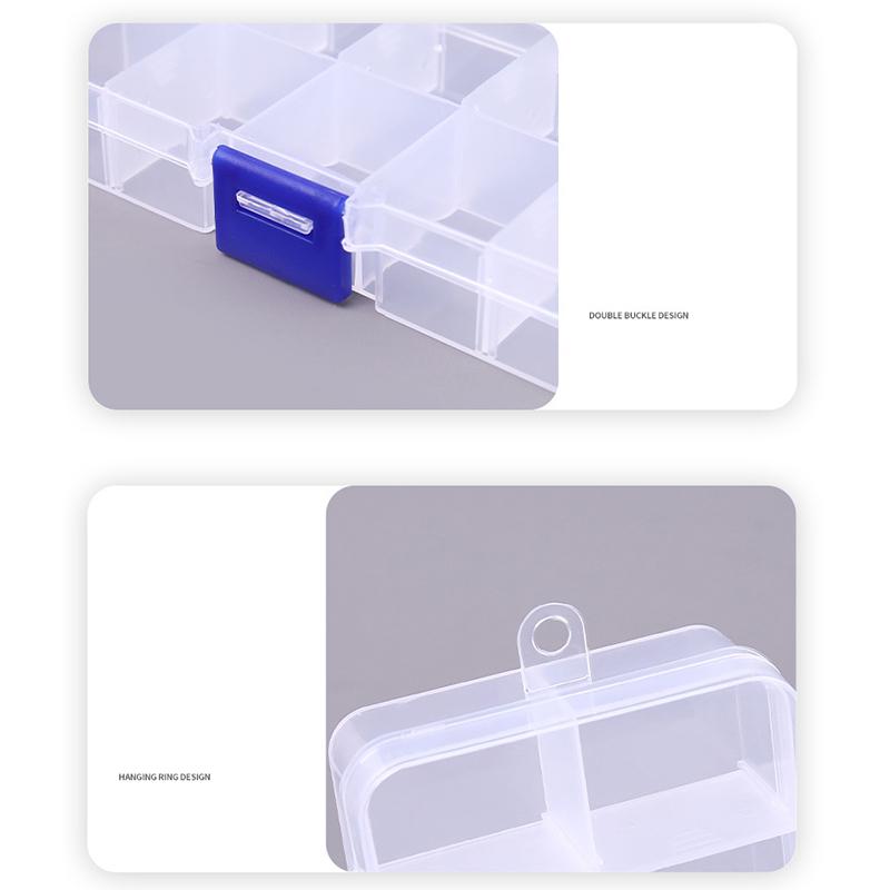 10 przegródek Odpinany przezroczysty plastikowy pojemnik do przechowywania