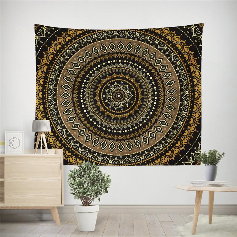 Mandala Poliester 180*230cm Kwadratowy Gobelin Wiszący na Ścianę Dywan Koc Mata do Jogi do Dekoracji Domu Sypialni