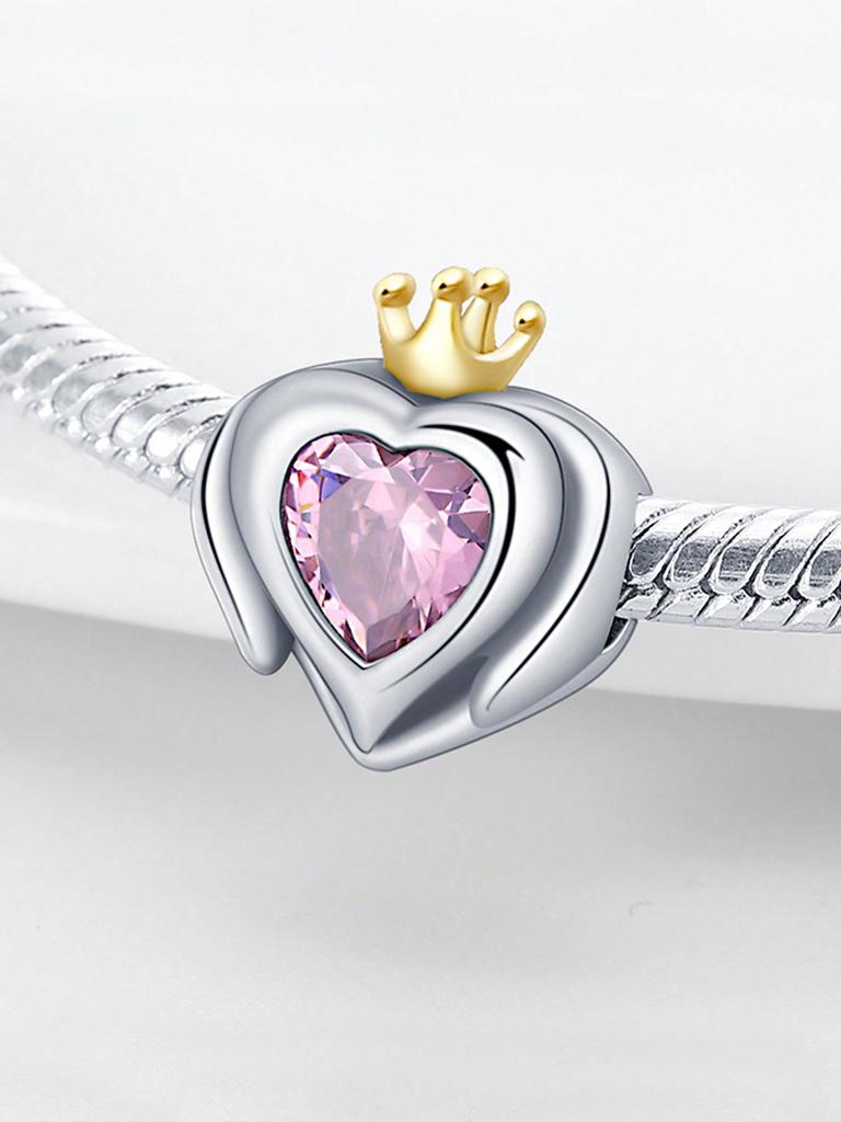Charms Plata Copper Colors Valentine'S Day Love Crown Beads Charm Pendant For Original Bracelet For Women Diy Jewelry Love Gift