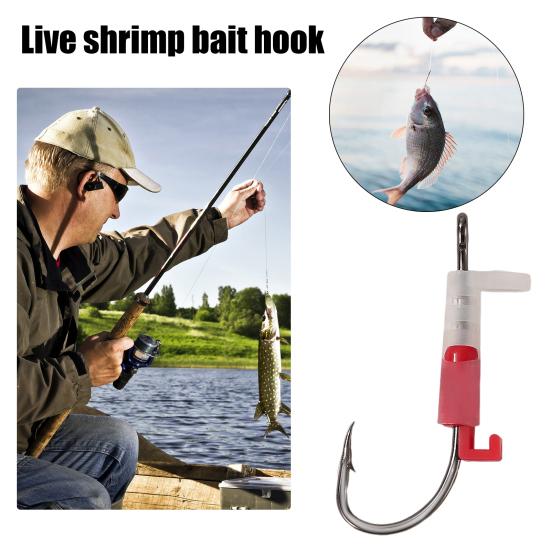 5/10Pcs Live Shrimp Steel Barbed Fishhook Fixing Hook Heavy Duty Freshwater Saltwater Catfish Bass