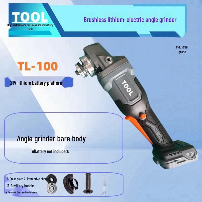 Rechargeable Brushless Angle Grinder - High Power Multi-Function Tool for Cutting, Grinding, and Polishing