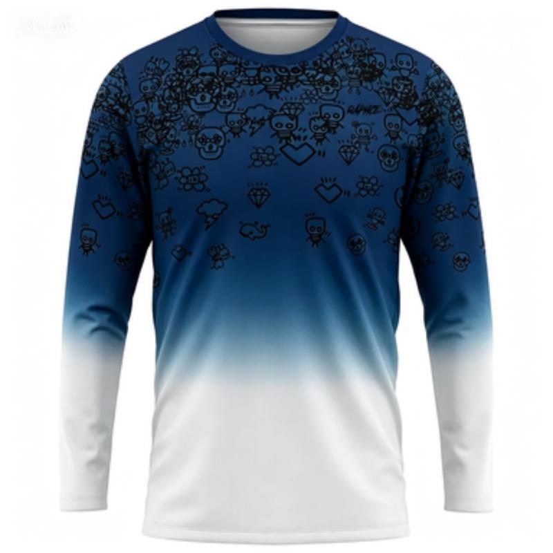 Christmas Style Cartoon Elk Print Long-sleeve T-shirt Casual Top with Forest Pattern for Daily Wear